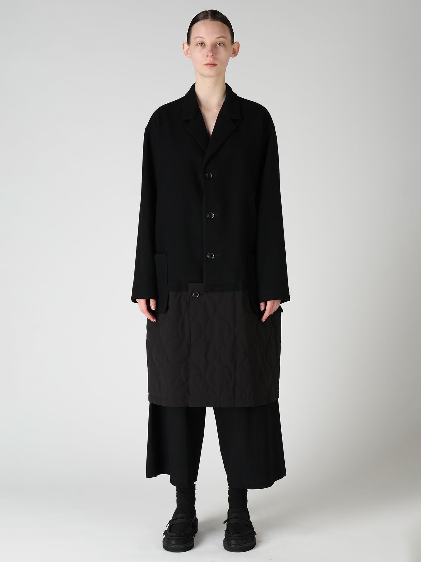 WOOL BLEND TWILL FLANNEL PANEL JACKET – THE SHOP YOHJI YAMAMOTO