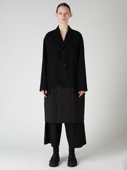 WOOL BLEND TWILL FLANNEL PANEL JACKET