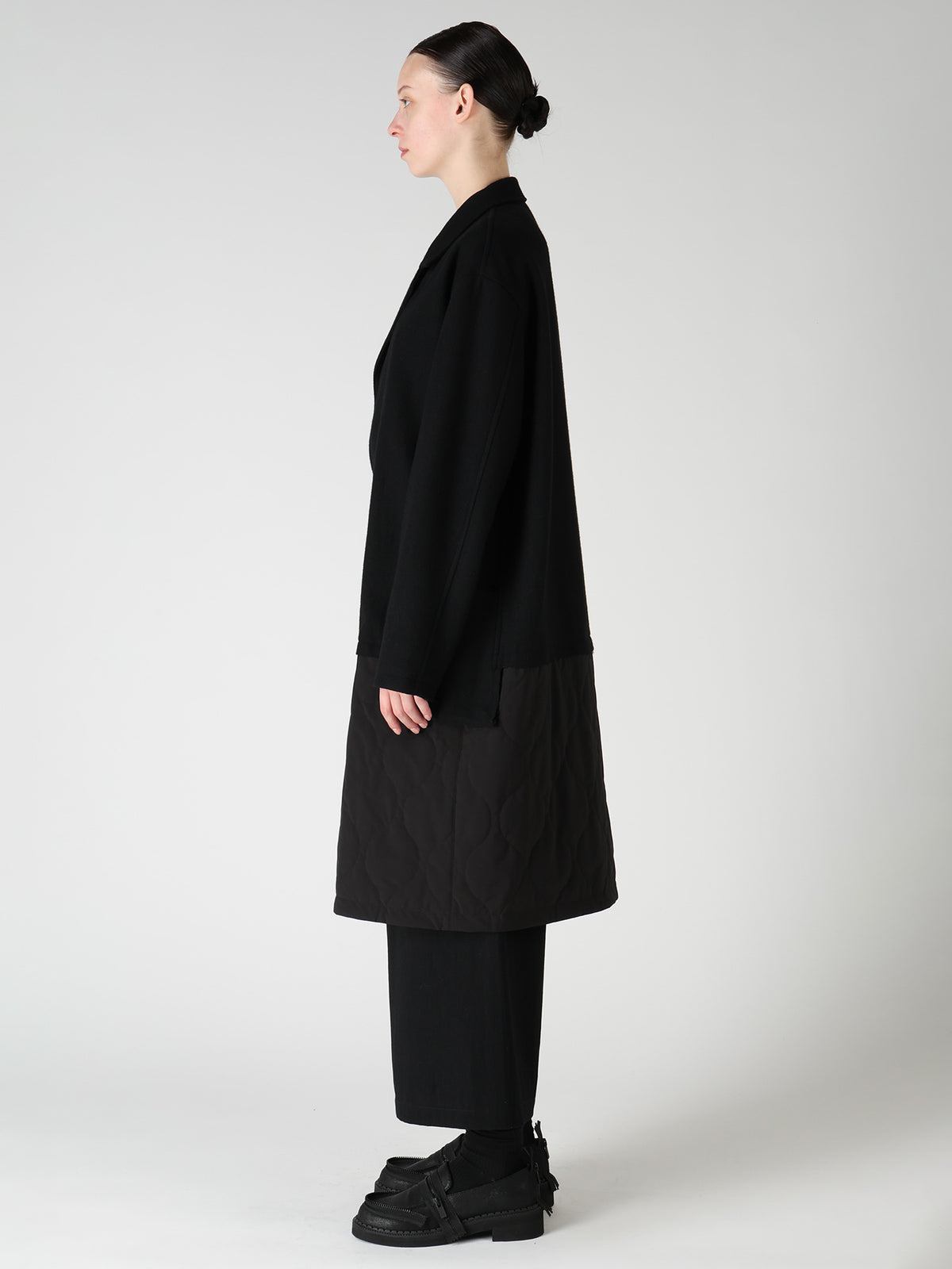 WOOL BLEND TWILL FLANNEL PANEL JACKET