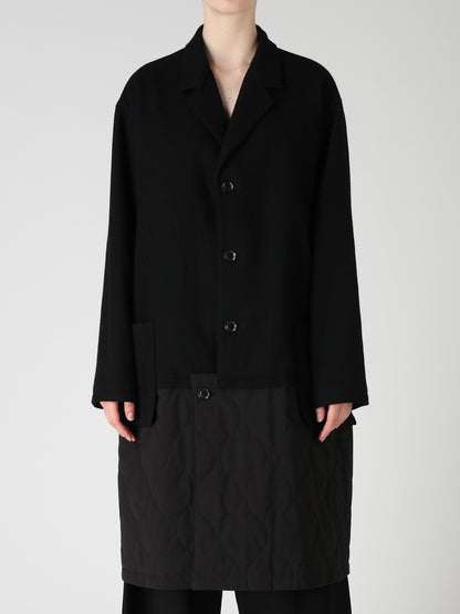 WOOL BLEND TWILL FLANNEL PANEL JACKET