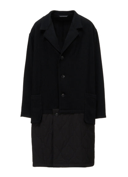WOOL BLEND TWILL FLANNEL PANEL JACKET
