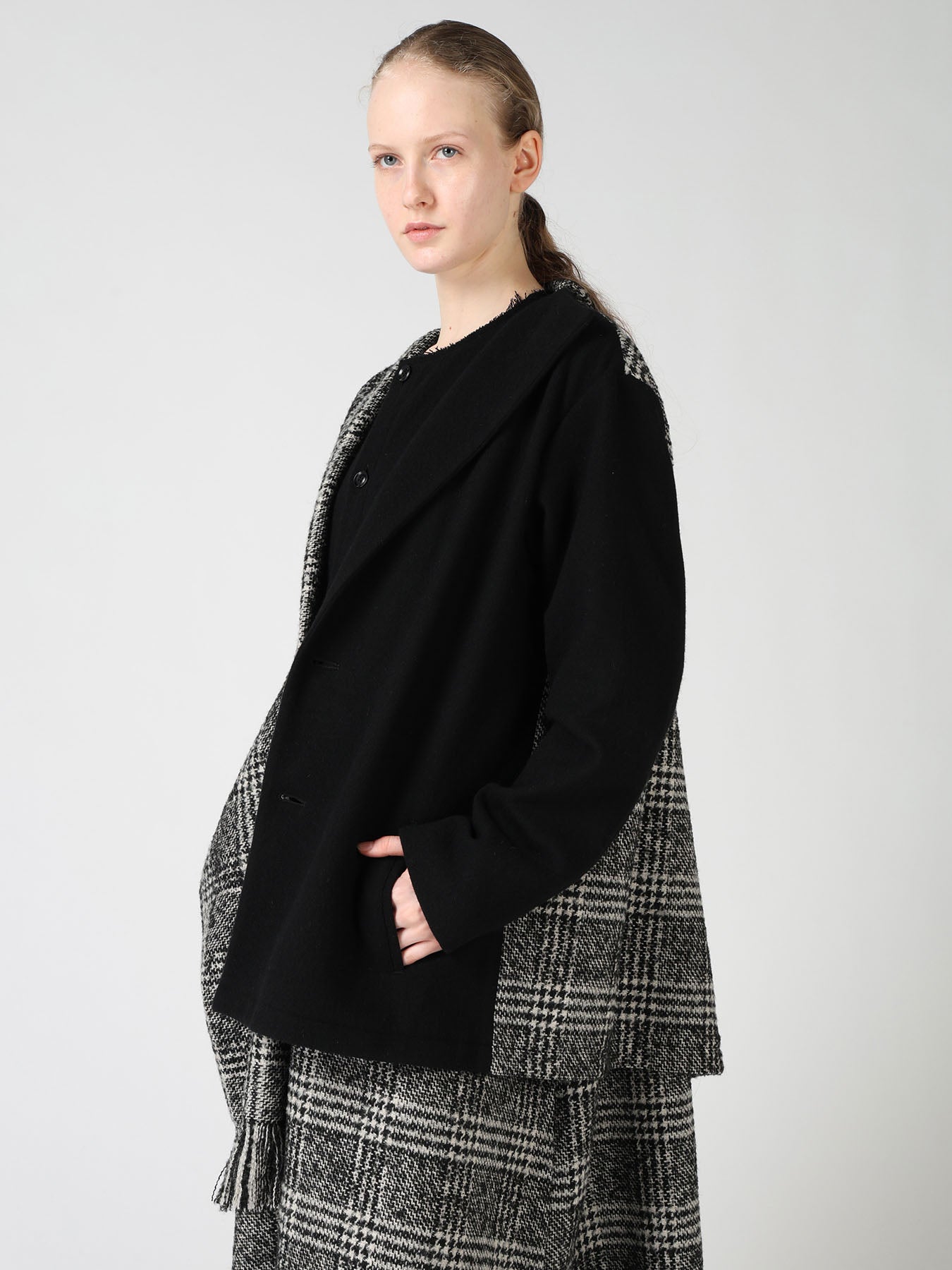 TWEED PLAID CAPE JACKET – THE SHOP YOHJI YAMAMOTO