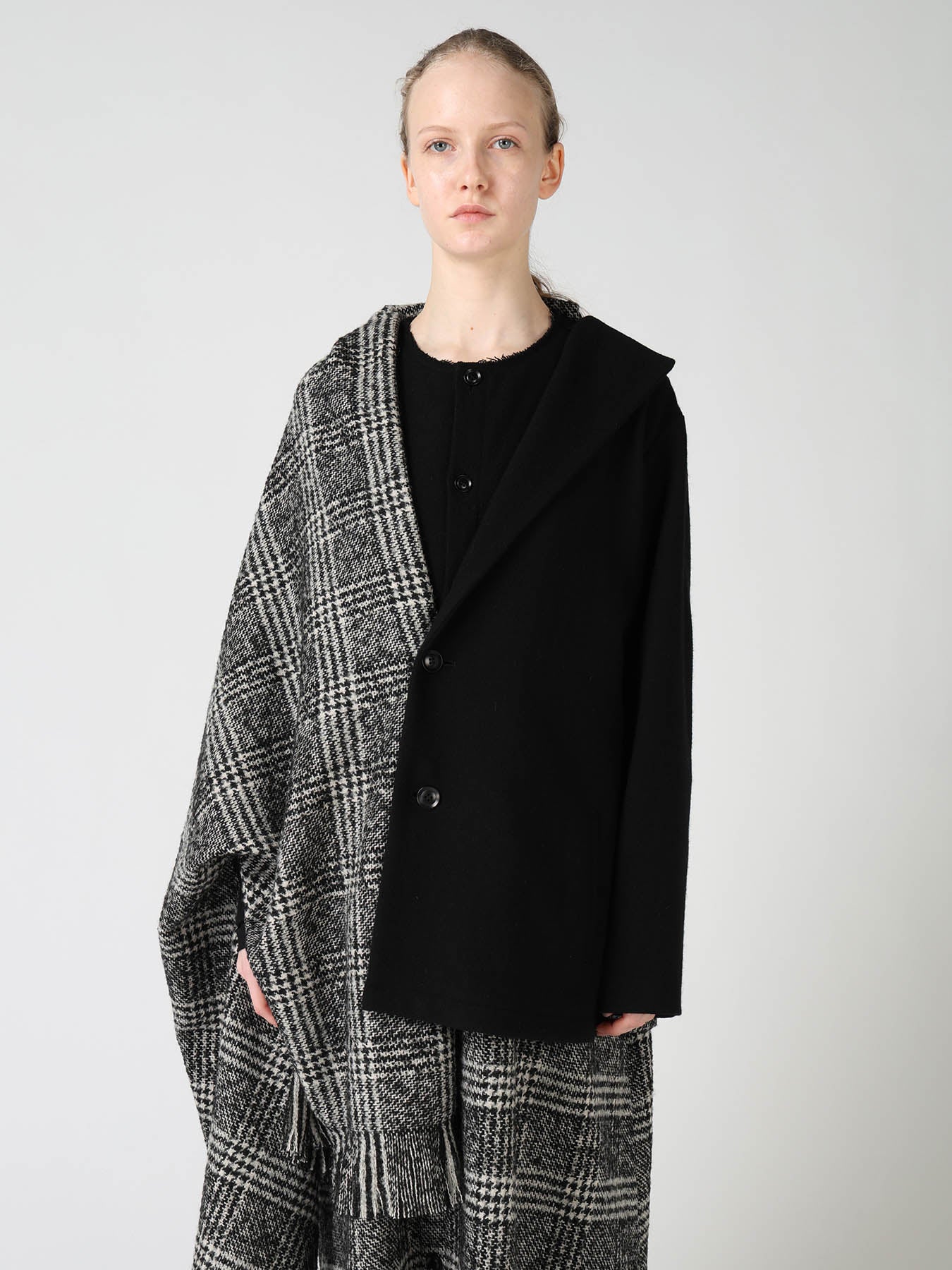 ジャケット・アウター OVY KAJA FAVORITE INSULATION COAT TWEED PLAID CAPE JACKET – THE SHOP YOHJI YAMAMOTO