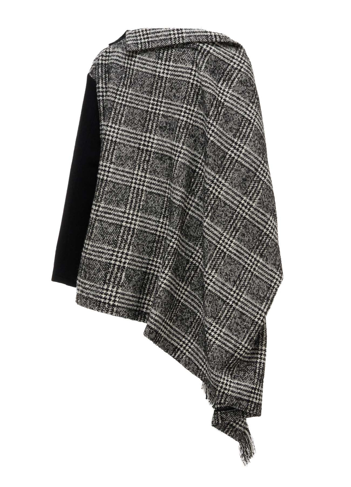 TWEED PLAID CAPE JACKET