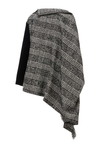 TWEED PLAID CAPE JACKET