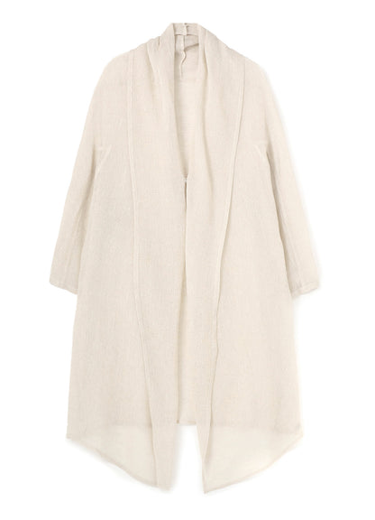LENO CLOTH SHAWL COLLAR LONG CARDIGAN