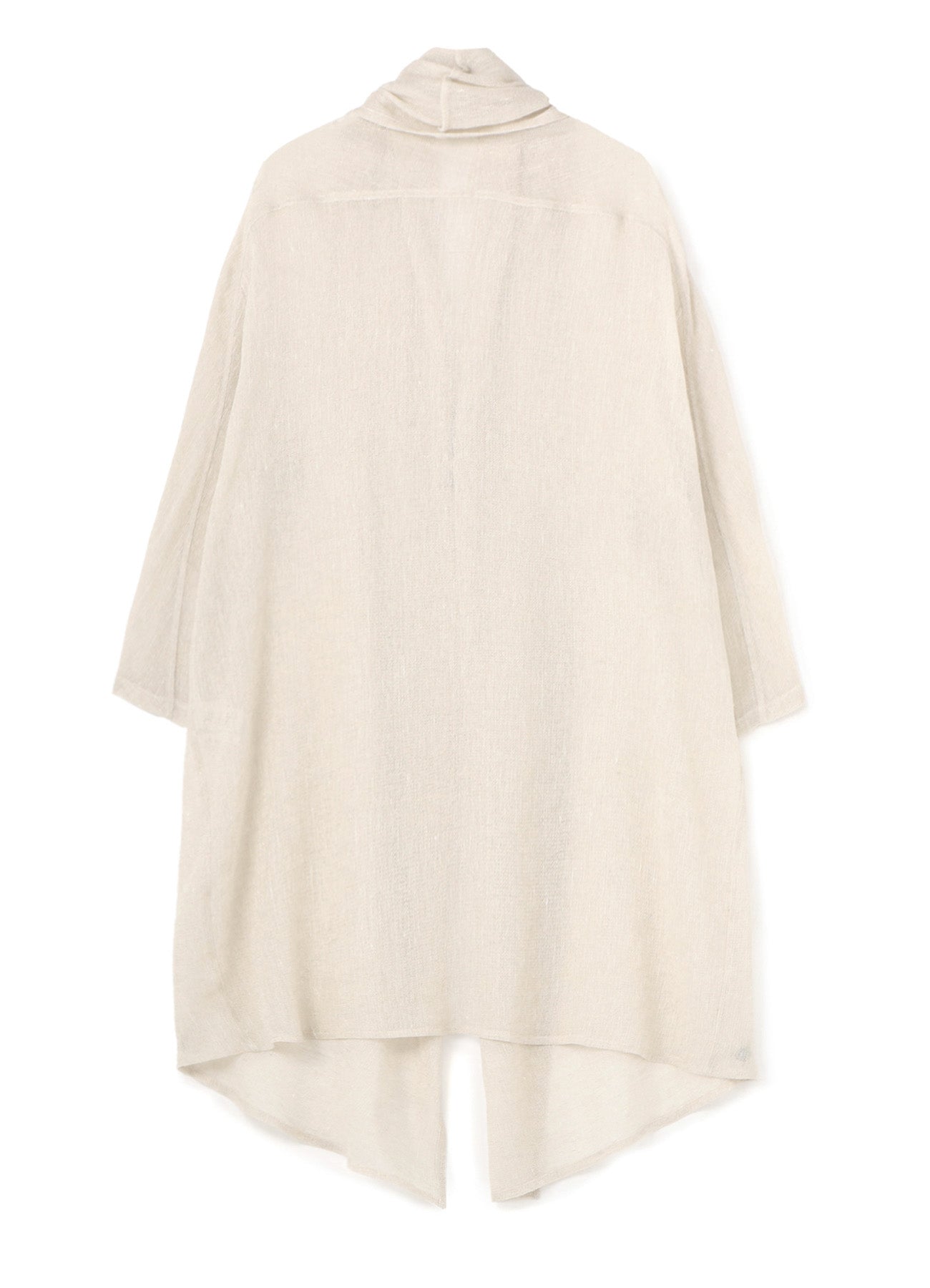 LENO CLOTH SHAWL COLLAR LONG CARDIGAN