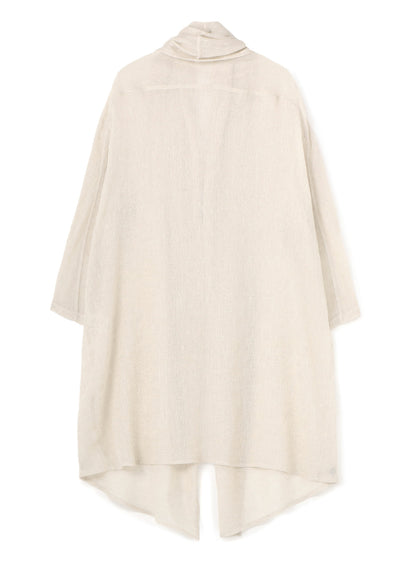 LENO CLOTH SHAWL COLLAR LONG CARDIGAN