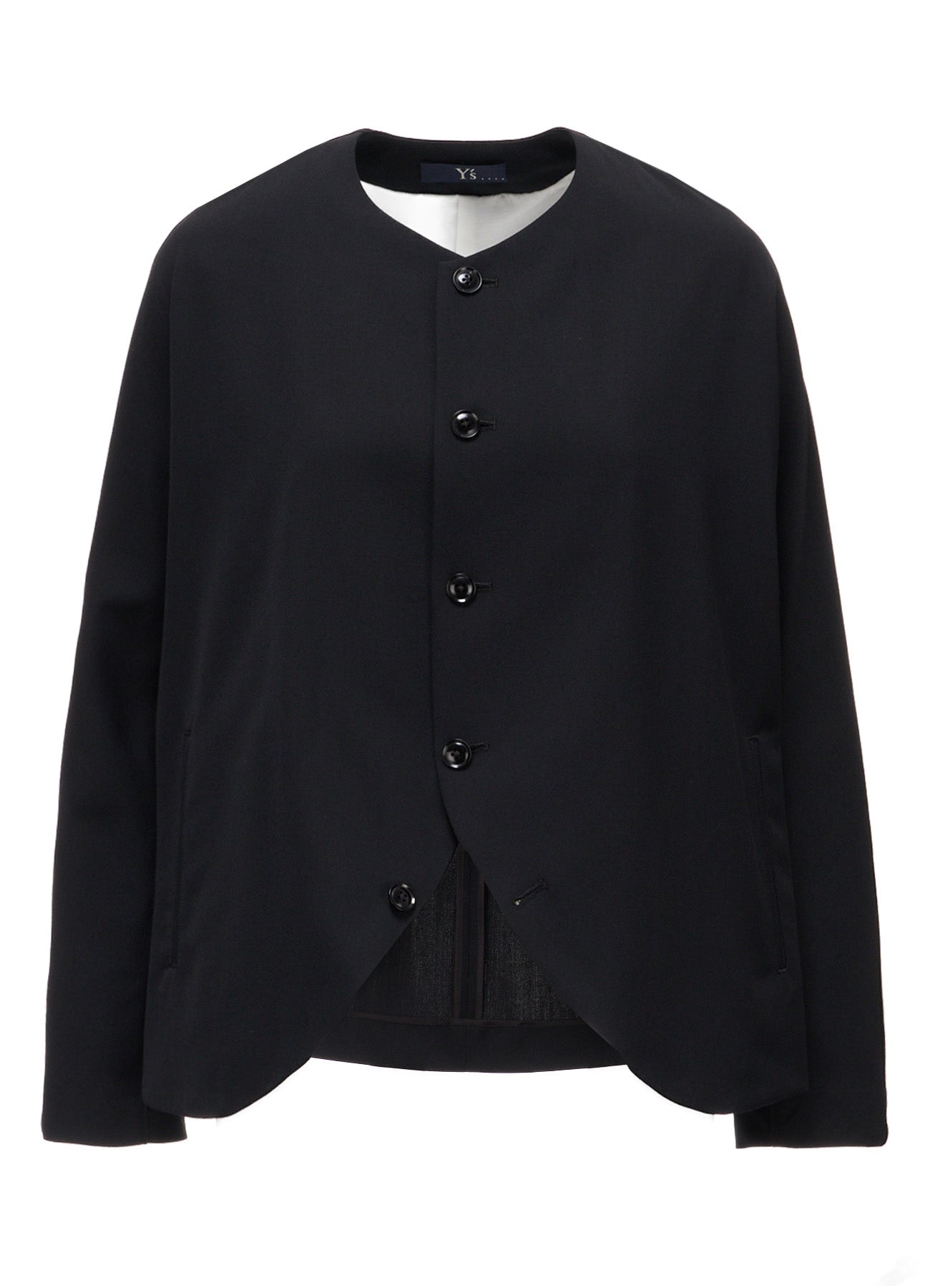 WOOL GABARDINE COLLARLESS JACKED