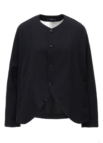 WOOL GABARDINE COLLARLESS JACKED