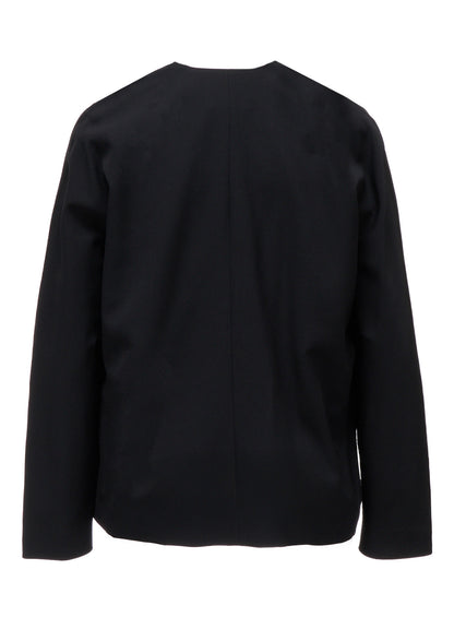 WOOL GABARDINE COLLARLESS JACKED