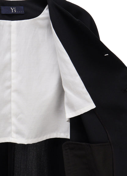 WOOL GABARDINE COLLARLESS JACKED