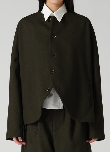 VINTAGE MILITARY SERGE COLLARLESS JACKET