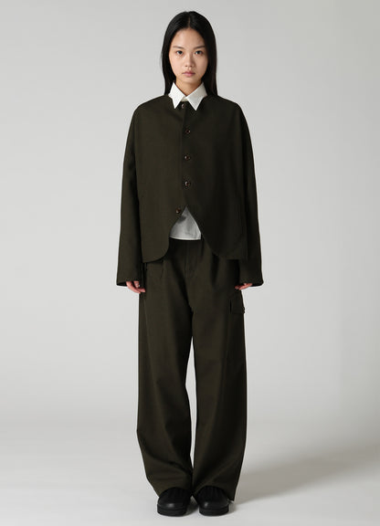 VINTAGE MILITARY SERGE COLLARLESS JACKET