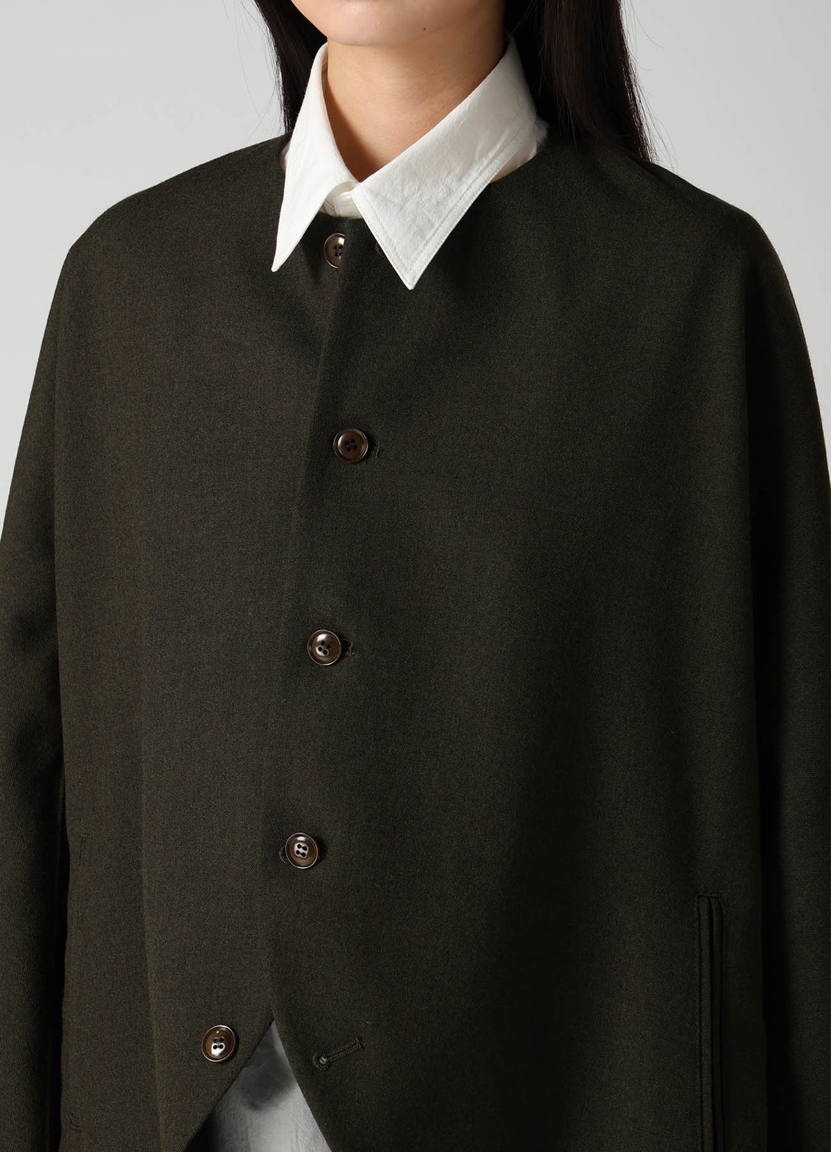 VINTAGE MILITARY SERGE COLLARLESS JACKET