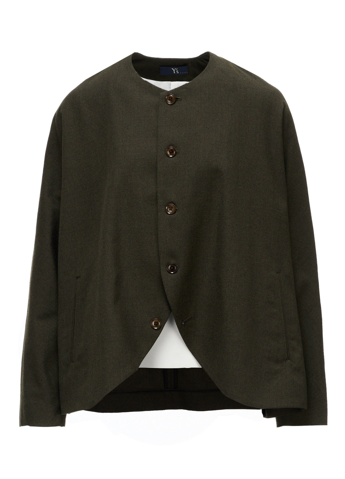 VINTAGE MILITARY SERGE COLLARLESS JACKET
