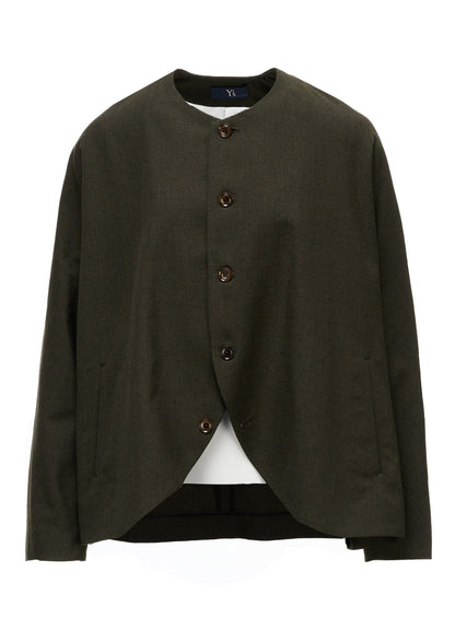 VINTAGE MILITARY SERGE COLLARLESS JACKET