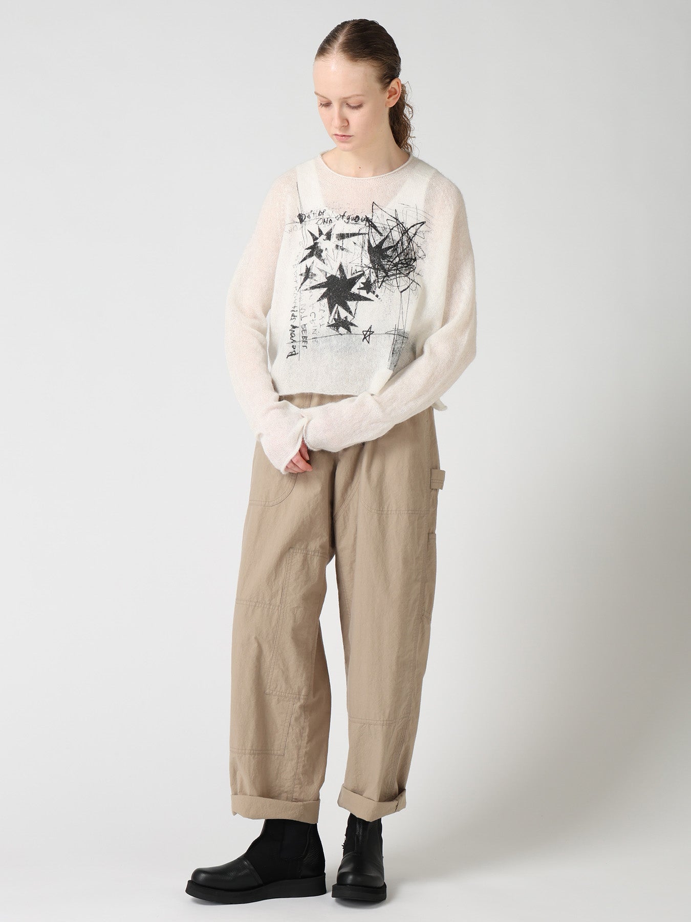 BABY ALPACA SHORT PULLOVER KNIT – THE SHOP YOHJI YAMAMOTO