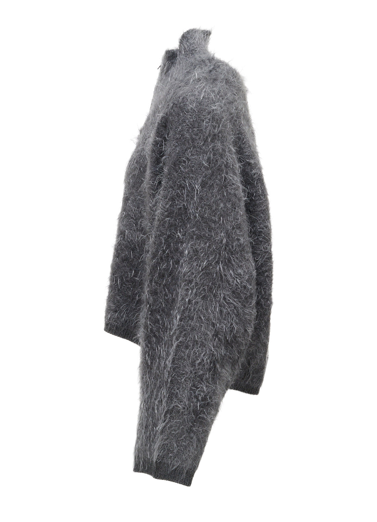 MOHAIR SHAGGY ZIP-UP CARDIGAN