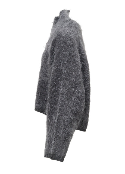 MOHAIR SHAGGY ZIP-UP CARDIGAN