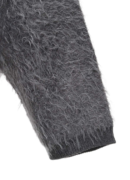 MOHAIR SHAGGY ZIP-UP CARDIGAN