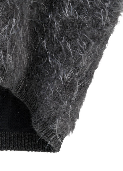 MOHAIR SHAGGY ZIP-UP CARDIGAN