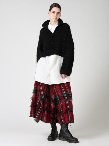 MOHAIR SHAGGY ZIP-UP CARDIGAN