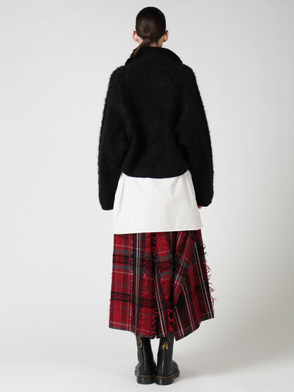 MOHAIR SHAGGY ZIP-UP CARDIGAN