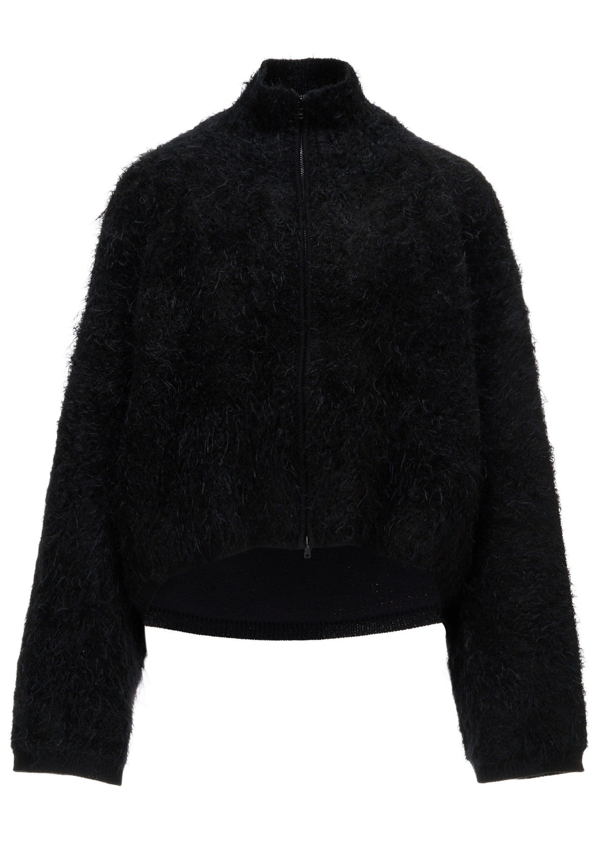 MOHAIR SHAGGY ZIP-UP CARDIGAN