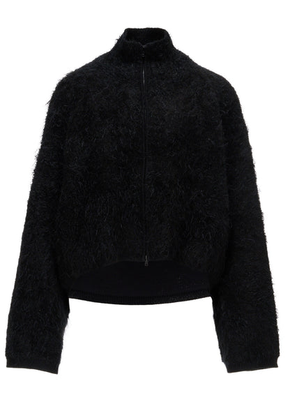 MOHAIR SHAGGY ZIP-UP CARDIGAN