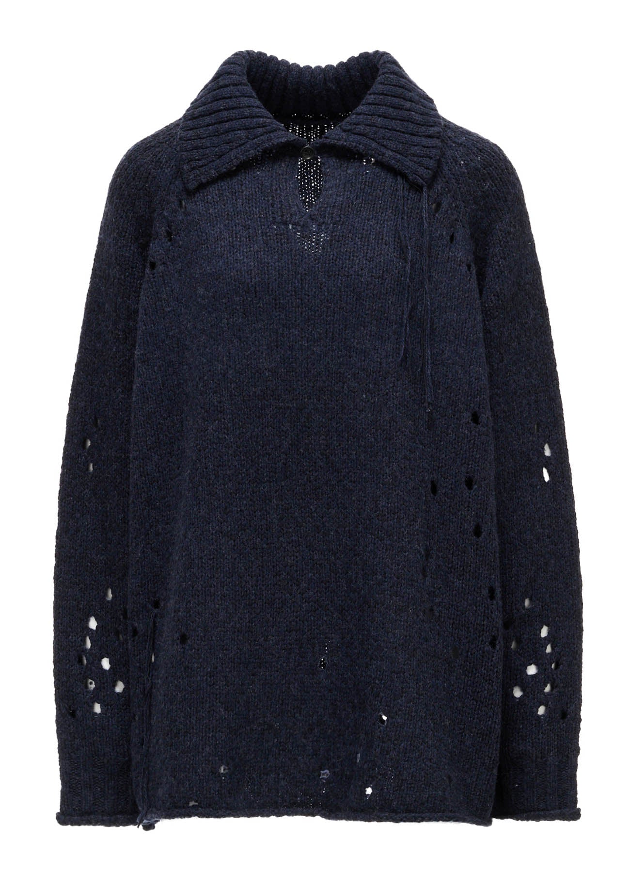 SLUB JERSEY EYELET SKIPPER-COLLAR PULLOVER – THE SHOP YOHJI YAMAMOTO