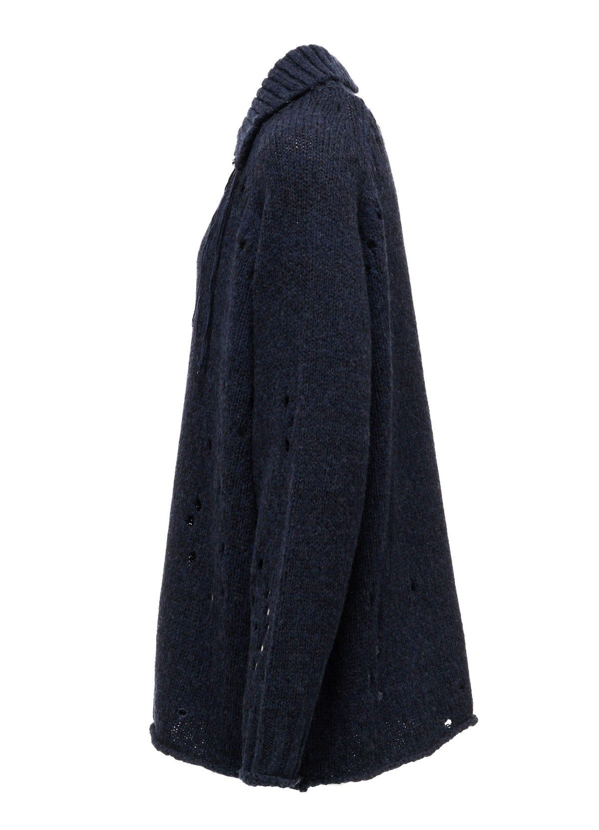 SLUB JERSEY EYELET SKIPPER-COLLAR PULLOVER