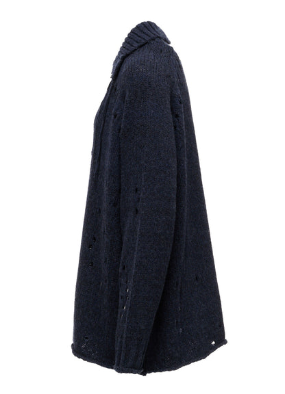 SLUB JERSEY EYELET SKIPPER-COLLAR PULLOVER