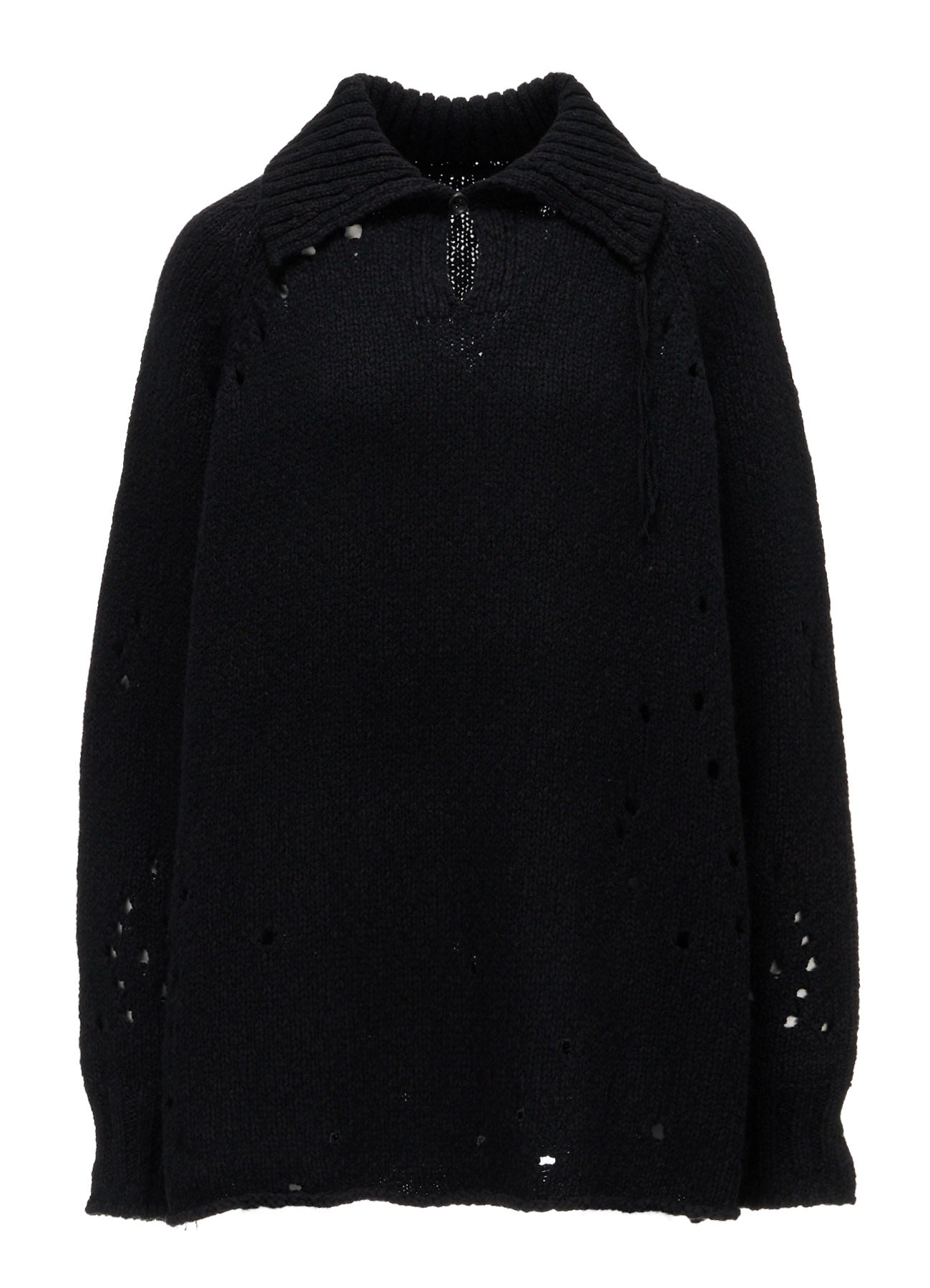 SLUB JERSEY EYELET SKIPPER-COLLAR PULLOVER – THE SHOP YOHJI YAMAMOTO
