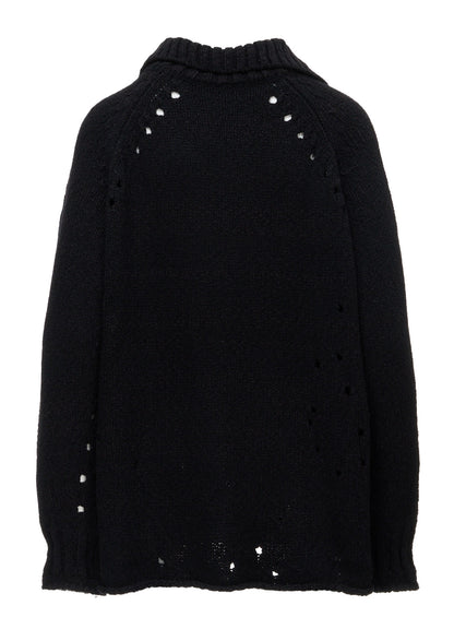 SLUB JERSEY EYELET SKIPPER-COLLAR PULLOVER