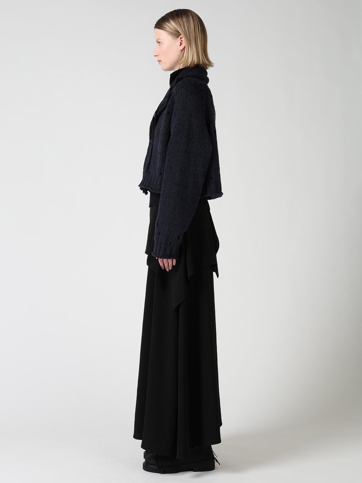SLUB JERSEY EYELET DOUBLE-COLLAR TAILOR JACKET