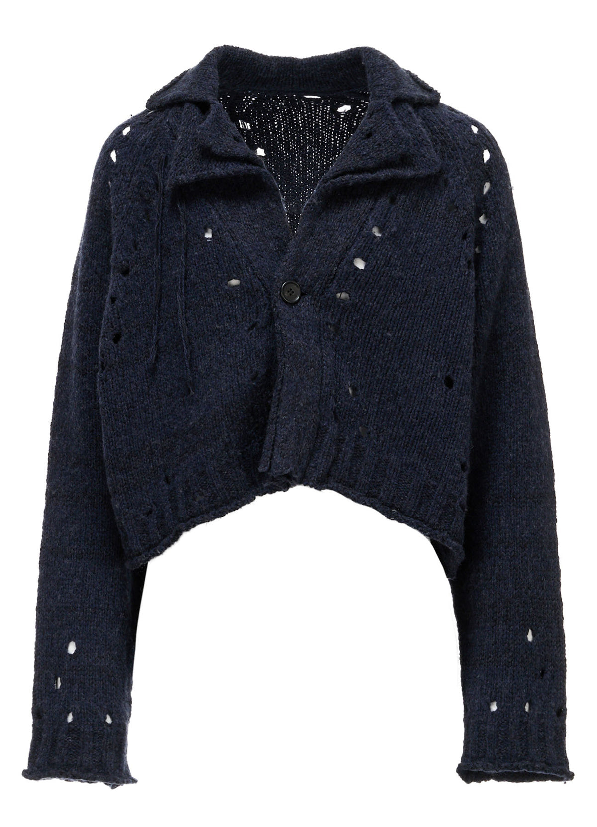 SLUB JERSEY EYELET DOUBLE-COLLAR TAILOR JACKET