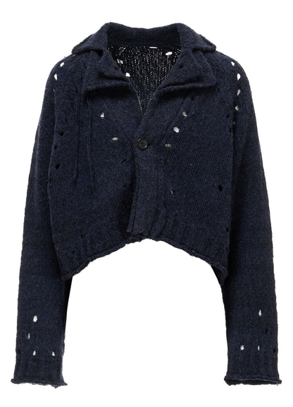 SLUB JERSEY EYELET DOUBLE-COLLAR TAILOR JACKET