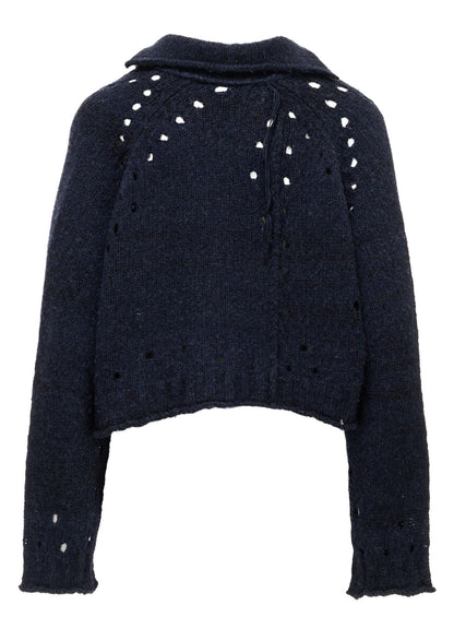SLUB JERSEY EYELET DOUBLE-COLLAR TAILOR JACKET