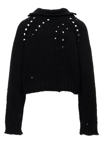 SLUB JERSEY EYELET DOUBLE-COLLAR TAILOR JACKET