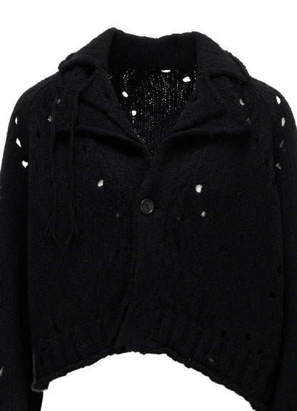 SLUB JERSEY EYELET DOUBLE-COLLAR TAILOR JACKET