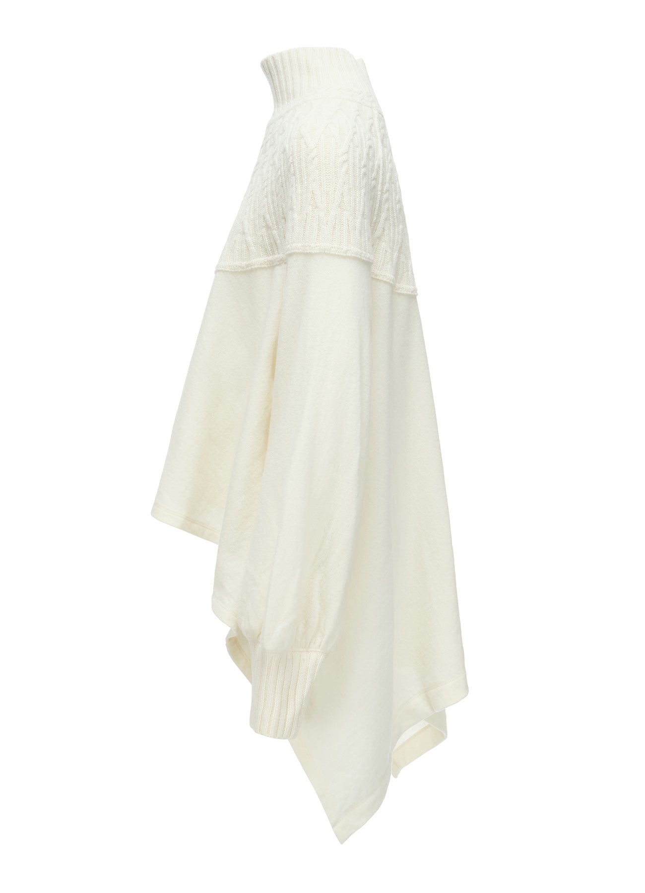 ROUND YOKE HIGH NECK FLARE PULLOVER