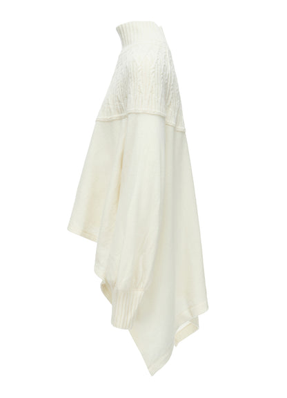 ROUND YOKE HIGH NECK FLARE PULLOVER
