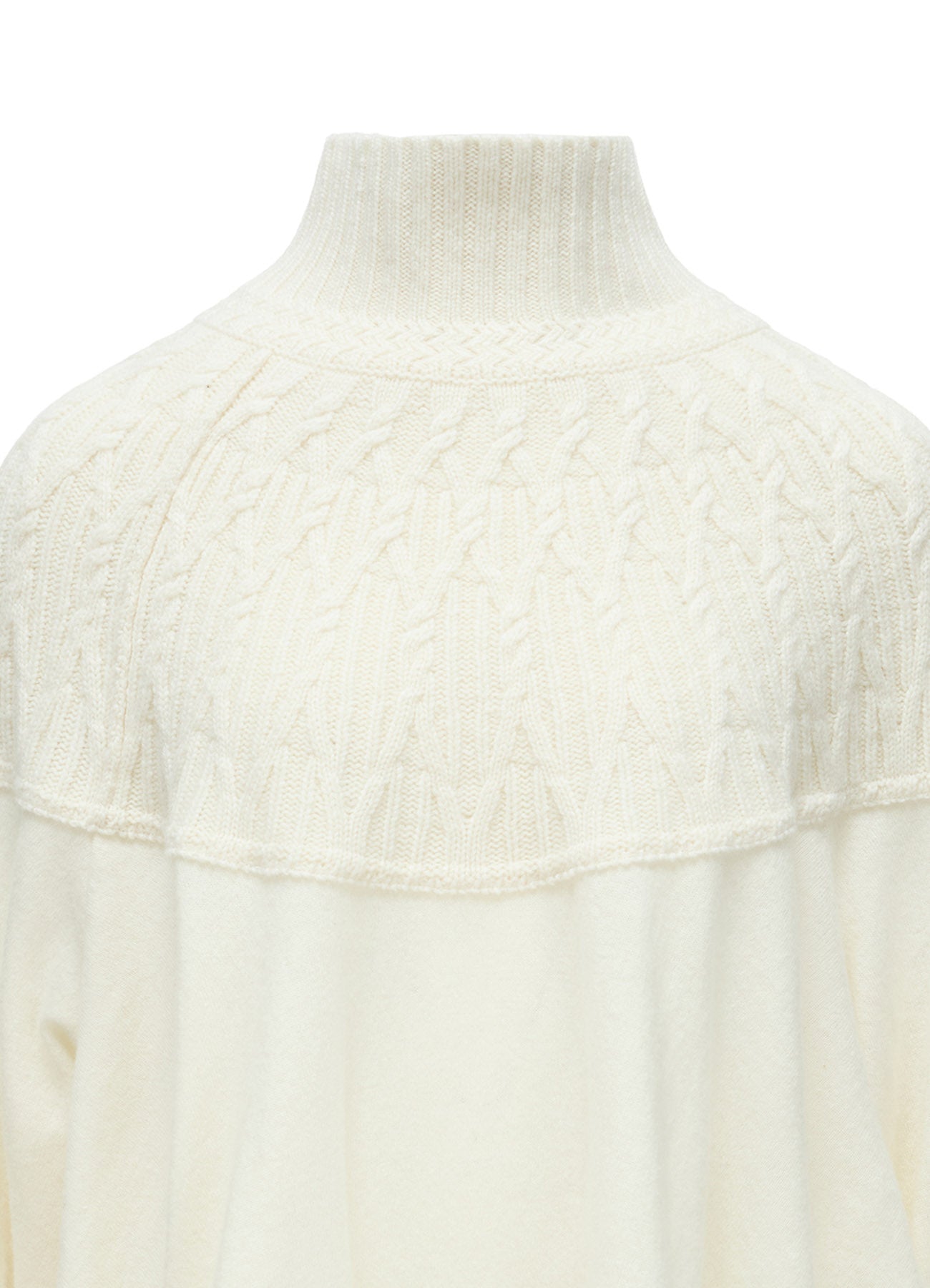 ROUND YOKE HIGH NECK FLARE PULLOVER