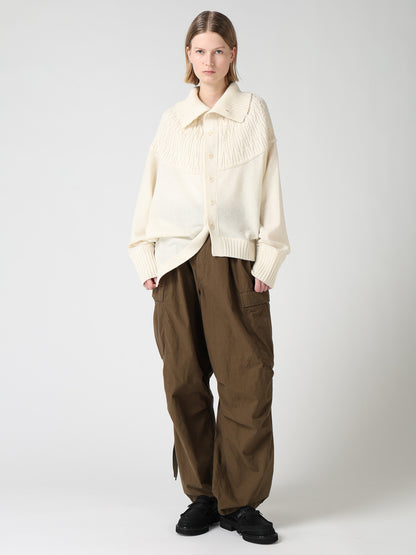 ROUND YOKE ARRANGED CARDIGAN
