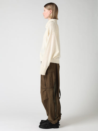 ROUND YOKE ARRANGED CARDIGAN