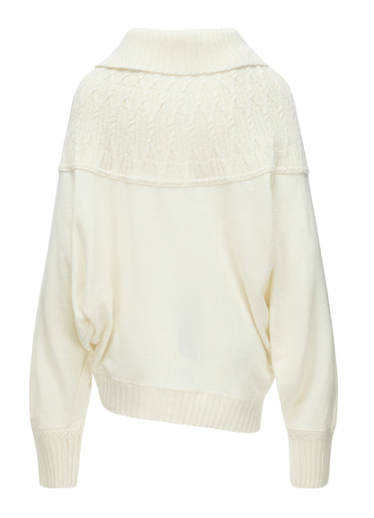 ROUND YOKE ARRANGED CARDIGAN