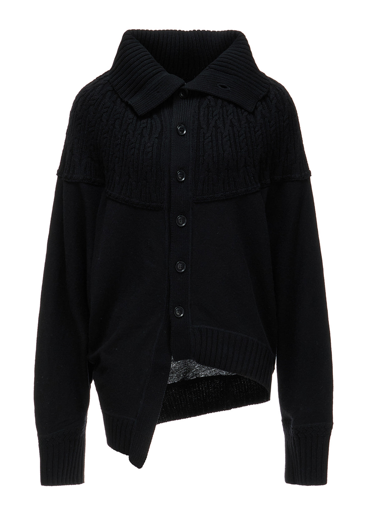 ROUND YOKE ARRANGED CARDIGAN