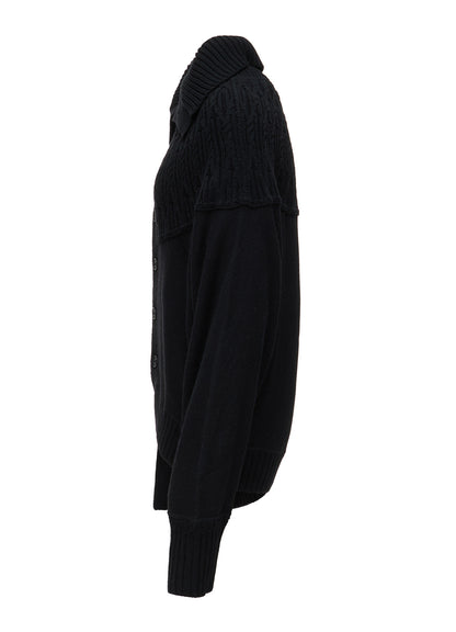 ROUND YOKE ARRANGED CARDIGAN