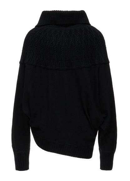 ROUND YOKE ARRANGED CARDIGAN